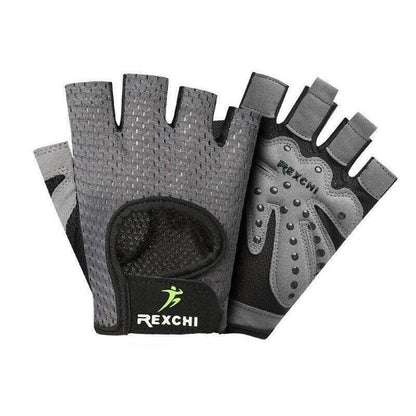 M Size Women Fitness Gym Training Gloves Half Finger Gel Weight Lifting Workout Gloves - Grey.