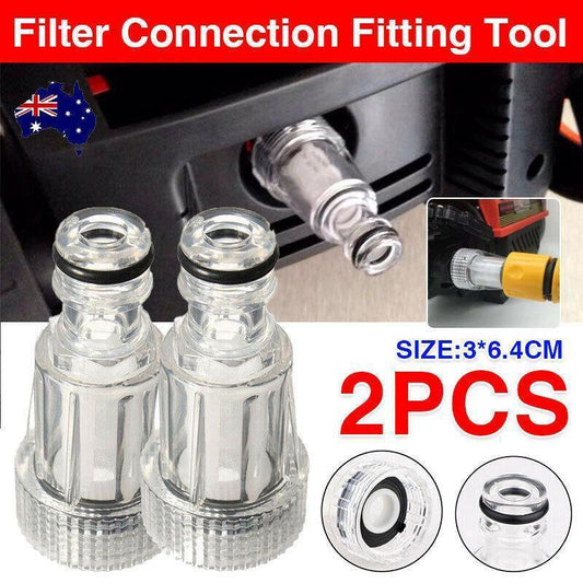 2PCS High Pressure Washer Inlet Filter Connector Fittings Transparent Adapter.
