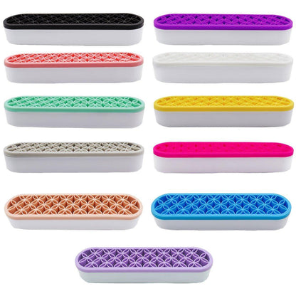 Silicone Makeup Organizer Cosmetic Storage Box Lipstick Brush Holder Desktop Box - Black