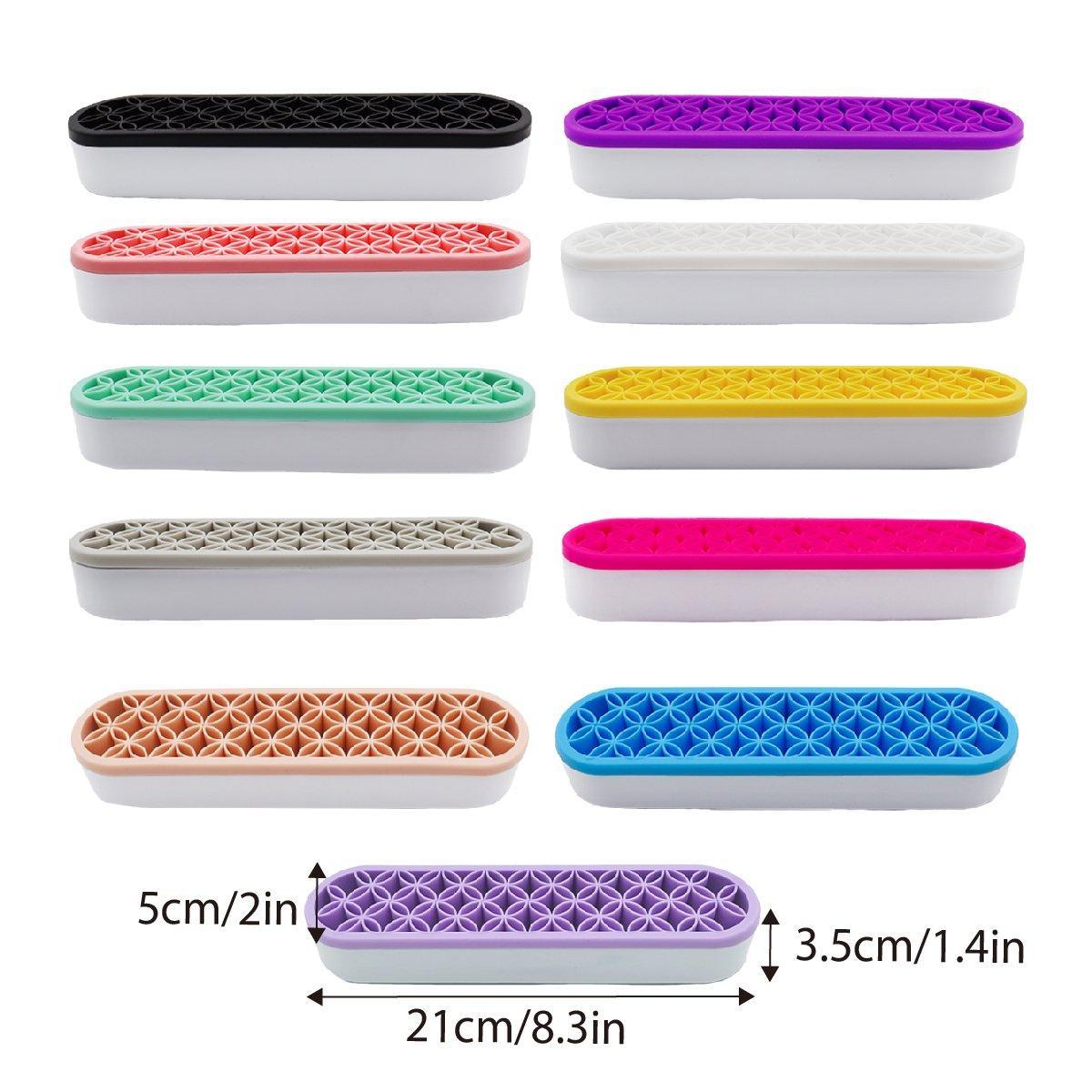 Silicone Makeup Organizer Cosmetic Storage Box Lipstick Brush Holder Desktop Box - Black