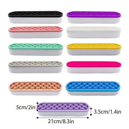 Silicone Makeup Organizer Cosmetic Storage Box Lipstick Brush Holder Desktop Box - Black