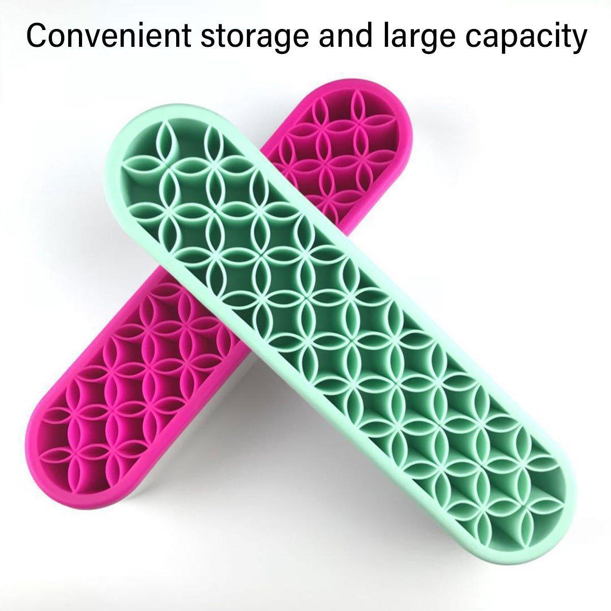 Silicone Makeup Organizer Cosmetic Storage Box Lipstick Brush Holder Desktop Box - Black