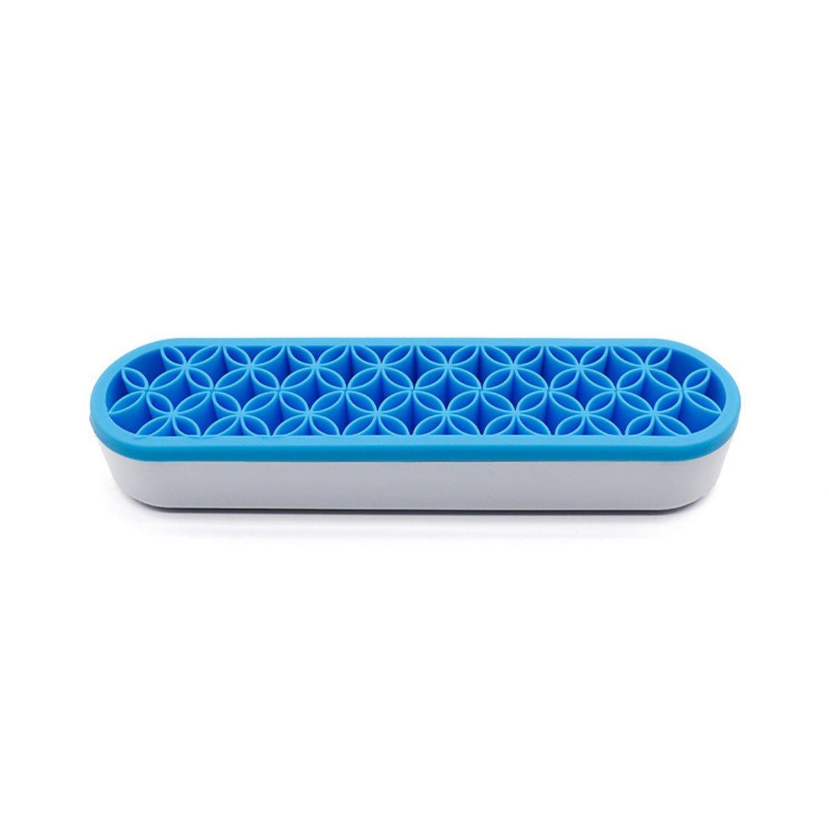 Silicone Makeup Organizer Cosmetic Storage Box Lipstick Brush Holder Desktop Box - Black