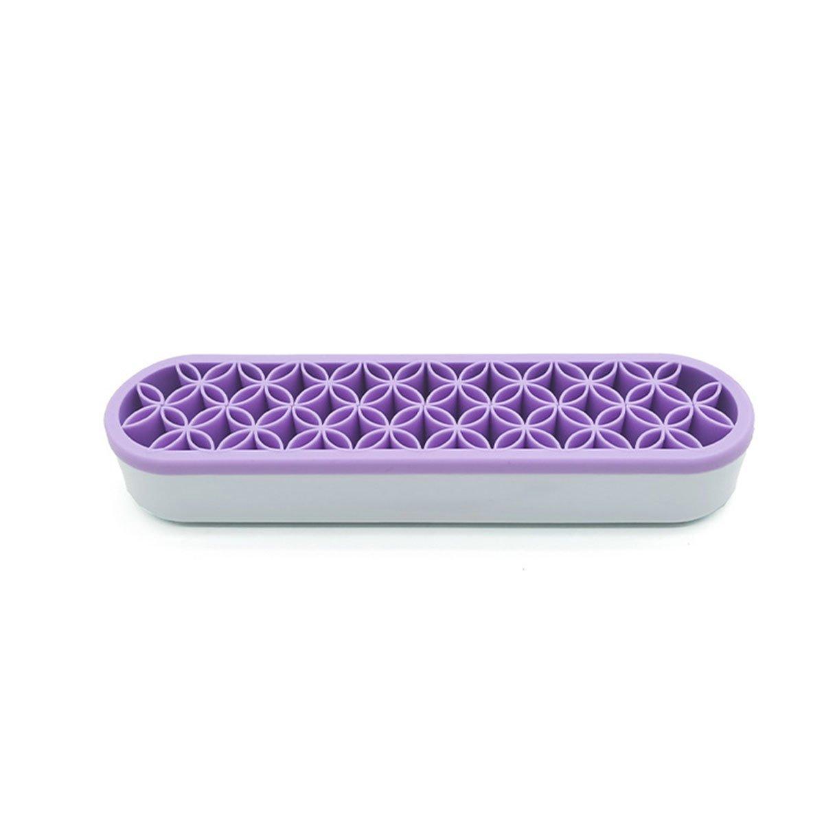 Silicone Makeup Organizer Cosmetic Storage Box Lipstick Brush Holder Desktop Box - Black