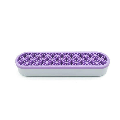 Silicone Makeup Organizer Cosmetic Storage Box Lipstick Brush Holder Desktop Box - Black