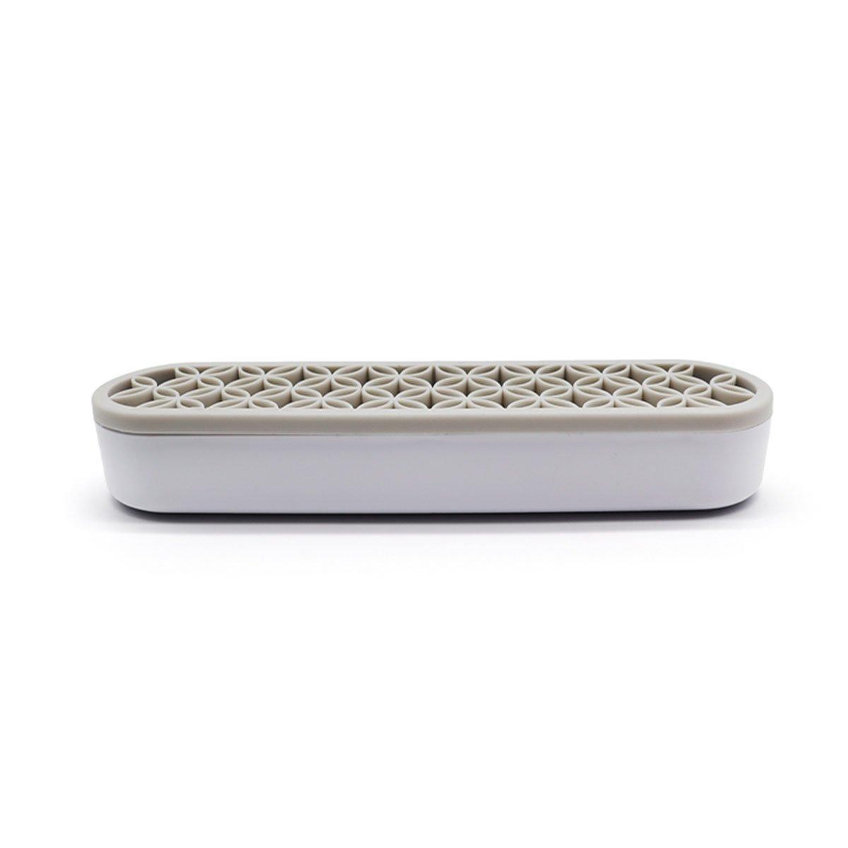 Silicone Makeup Organizer Cosmetic Storage Box Lipstick Brush Holder Desktop Box - Black