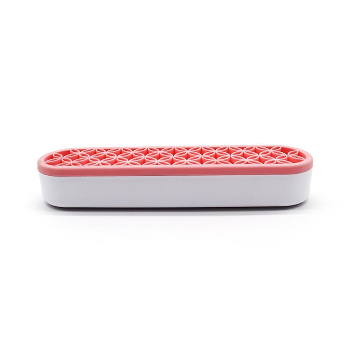 Silicone Makeup Organizer Cosmetic Storage Box Lipstick Brush Holder Desktop Box - Black