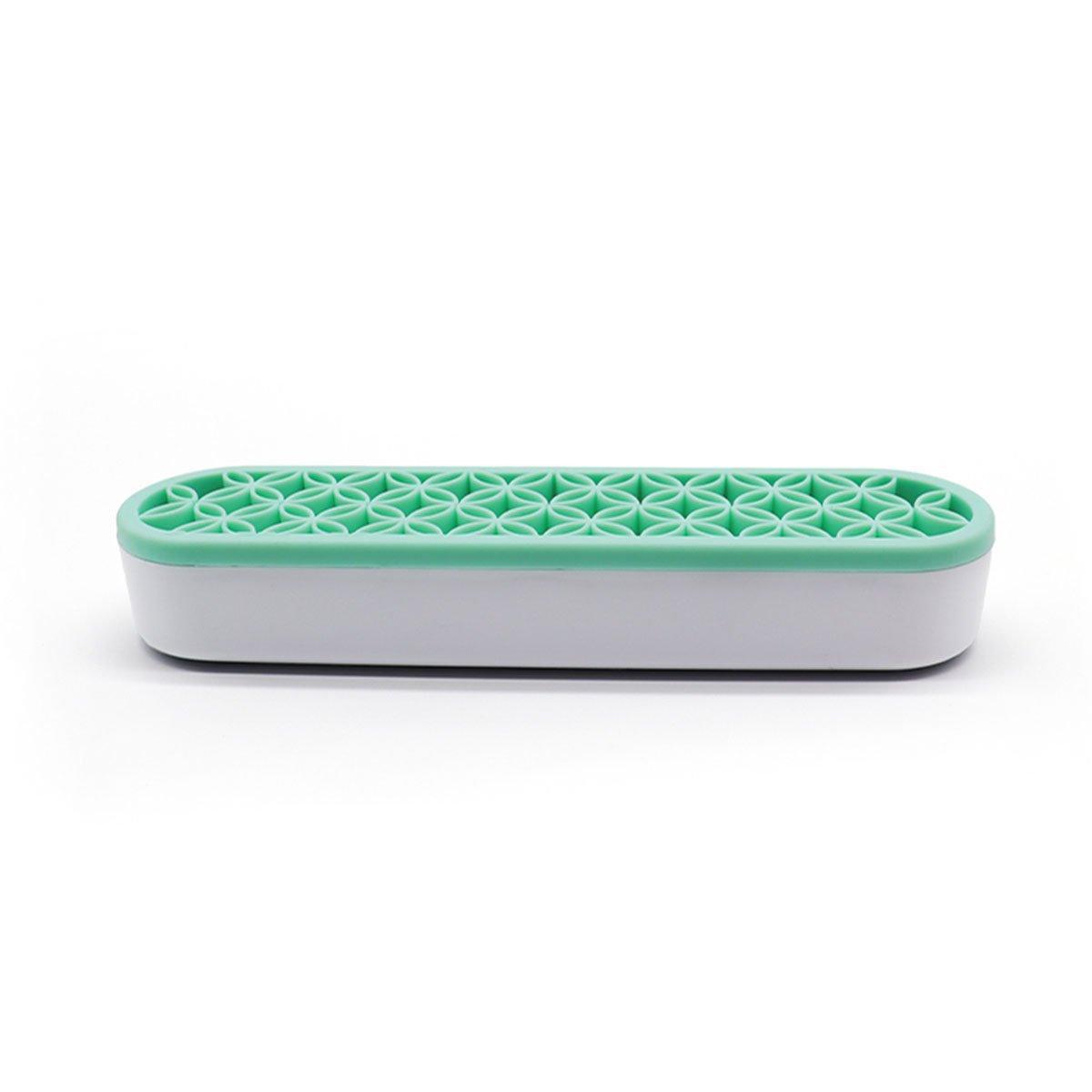 Silicone Makeup Organizer Cosmetic Storage Box Lipstick Brush Holder Desktop Box - Black