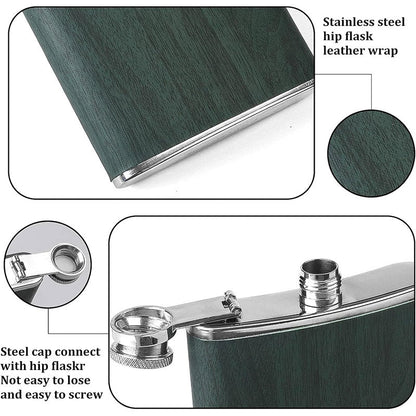 Stainless Steel Hip Flask Portable Wine Pot Flat Pocket Bottle Outdoor Travel.