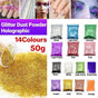 50G Fine Glitter Dust Powder Holographic Iridescent Metallic Body Nail Art Craft - Black