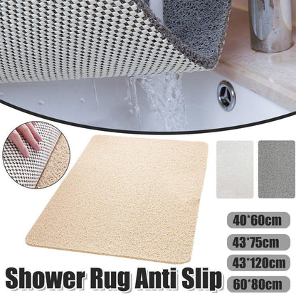 Waterproof Non-Slip Bathroom Shower Mat Anti-Slip Rug Toilet Floor Mat Washable - Cream-43*120cm