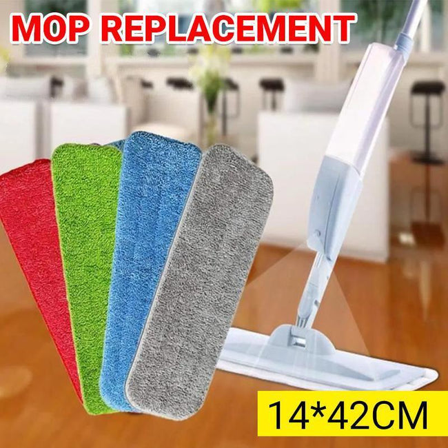 Replacement Microfiber Flat Mop Head Refill Floor Cleaning Pads Absorbent Cloths - Red Hover Image