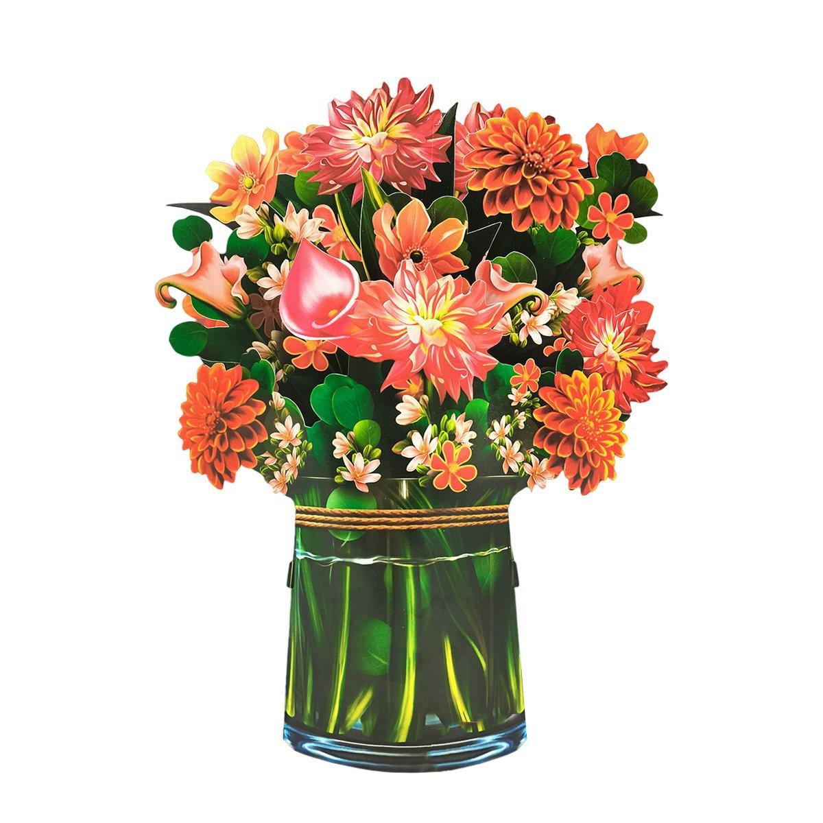 New Style 3D Pop Up Cards Paper Flower Bouquet Greeting Card for All Occasions - Flower Butterfly