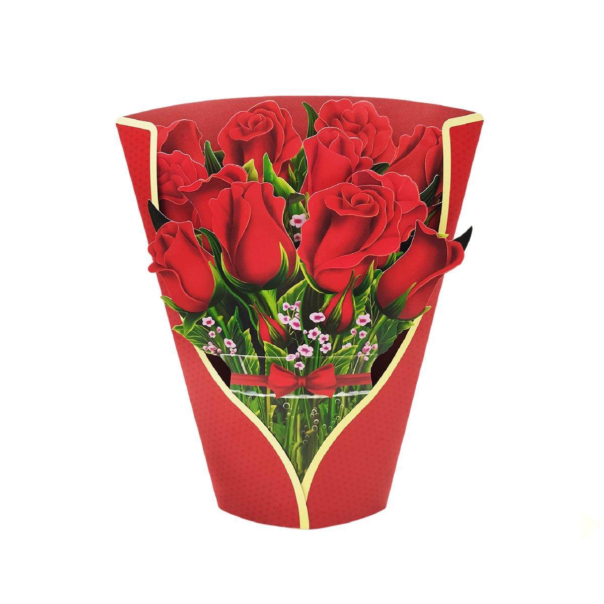 New Style 3D Pop Up Cards Paper Flower Bouquet Greeting Card for All Occasions - Flower Butterfly