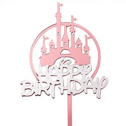 Happy Birthday Anniversary Wedding Cake Flowers Topper Acrylic Party Decorations - NO.15