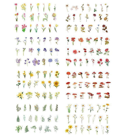 Scrapbooking Flower Stickers Pet Transparent Sticker - E.
