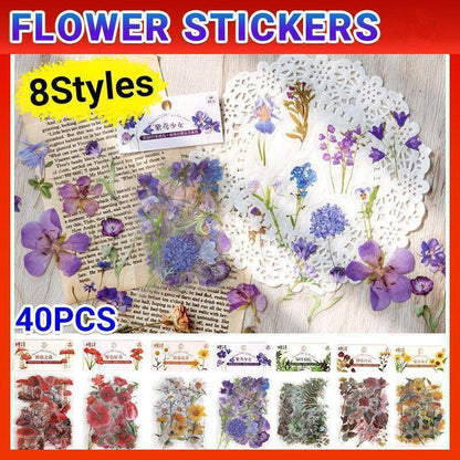 Scrapbooking Flower Stickers Pet Transparent Sticker - F.