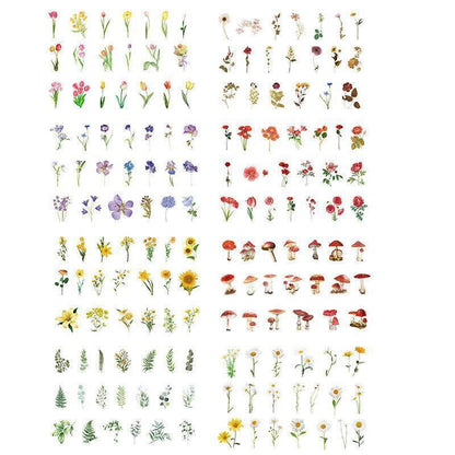 Scrapbooking Flower Stickers Pet Transparent Sticker - F.