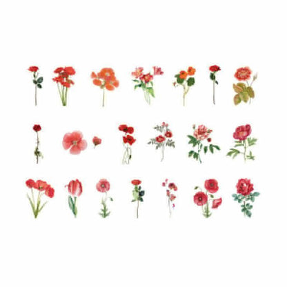 Scrapbooking Flower Stickers Pet Transparent Sticker - F.