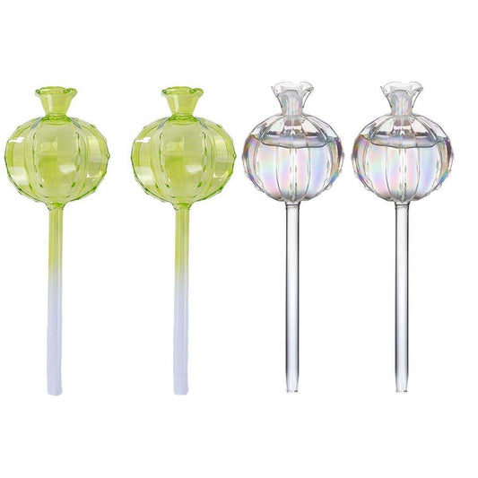2PCS Automatic Glass Watering Cactus Plant Flower Self Drip Irrigation Tool - Transparent