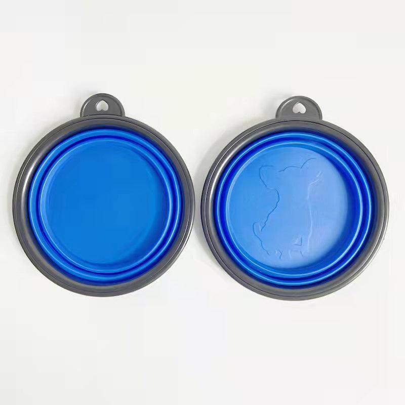Collapsible Silicone Pet Bowl for Cat Dog Portable Food and Water Feeder - Black
