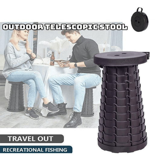 Folding Stool Seat Portable Retractable Telescopic Camping Fishing Travel Chair.
