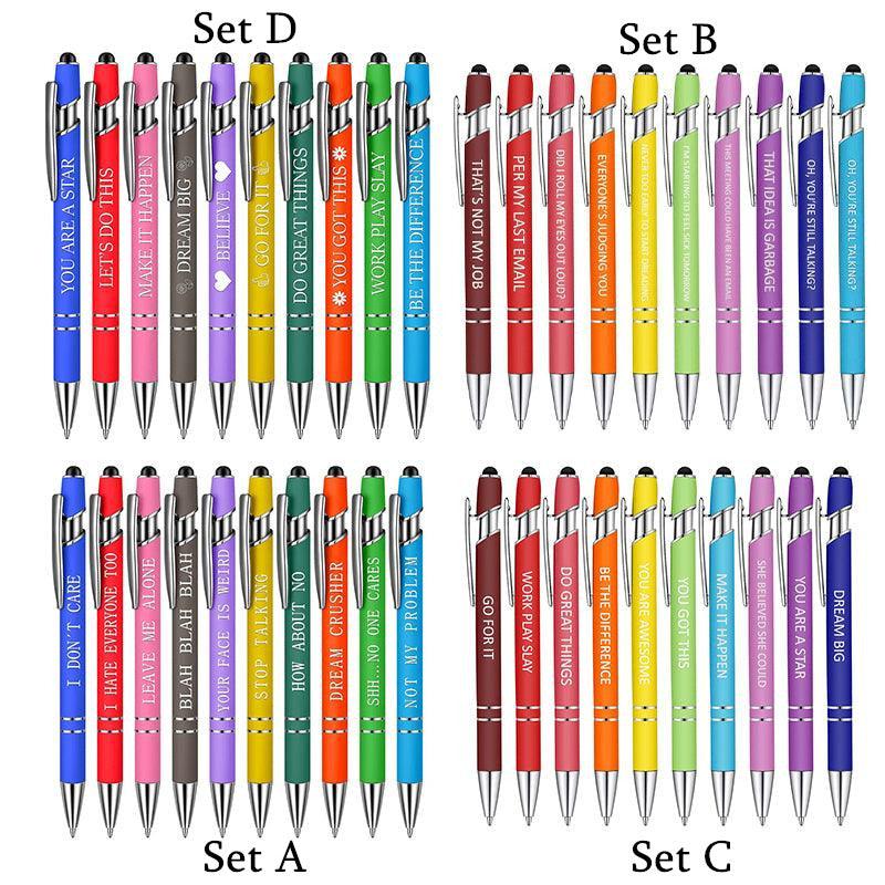 Funny Pens Swear Word Pen Set Black Ink Writing Pen Funny Office Diary Gift - Set C