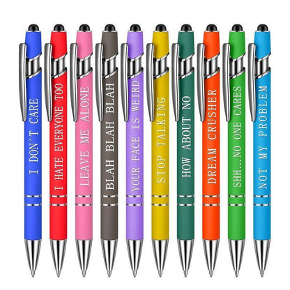 Funny Pens Swear Word Pen Set Black Ink Writing Pen Funny Office Diary Gift - Set C