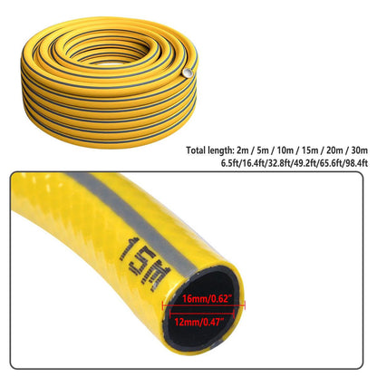 Heavy Duty Garden Hose Pipe Reel Reinforced Anti-kink Outdoor Hosepipe Yellow - 20m.