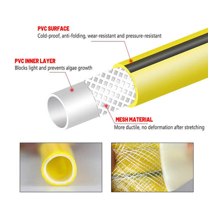 Heavy Duty Garden Hose Pipe Reel Reinforced Anti-kink Outdoor Hosepipe Yellow - 20m.