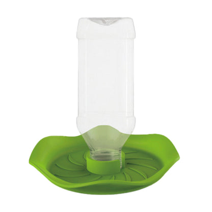 Reptile Water Bowl with Bottle for Lizard Gecko Snake Inverted Bottle Dispenser - Purple Platform L