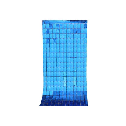 Rectangle Tinsel Curtain Shimmer Wall Backdrop 2M Length Party Decoration Sequin - Rose Red