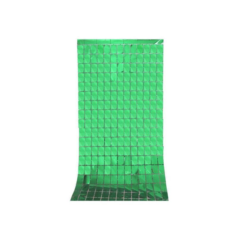 Rectangle Tinsel Curtain Shimmer Wall Backdrop 2M Length Party Decoration Sequin - Rose Red