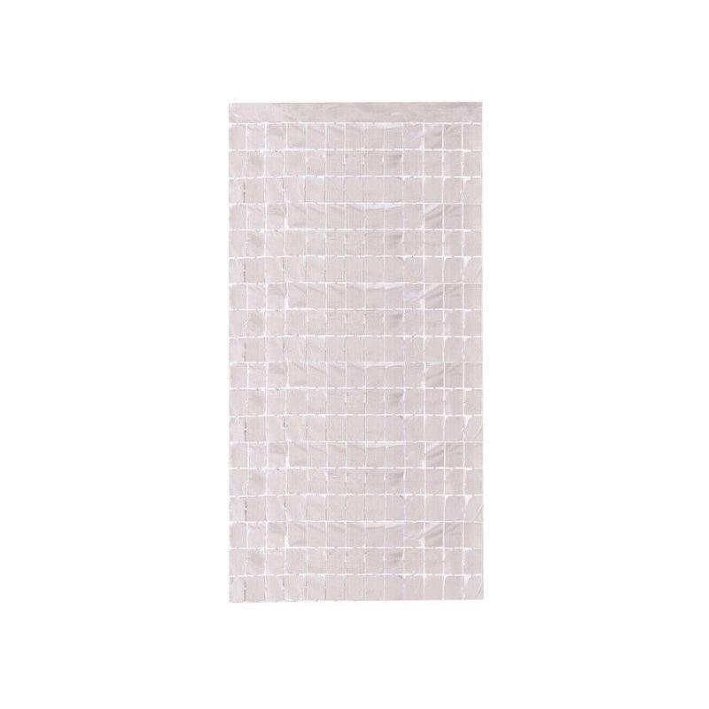 Rectangle Tinsel Curtain Shimmer Wall Backdrop 2M Length Party Decoration Sequin - Rose Red
