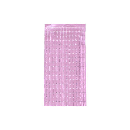 Rectangle Tinsel Curtain Shimmer Wall Backdrop 2M Length Party Decoration Sequin - Rose Red