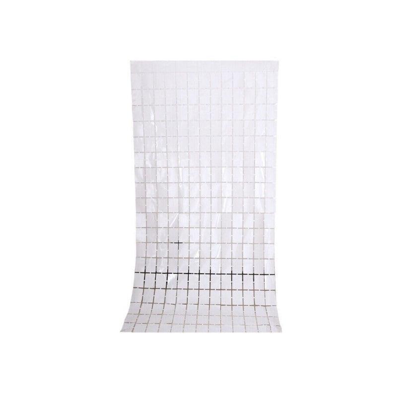 Rectangle Tinsel Curtain Shimmer Wall Backdrop 2M Length Party Decoration Sequin - Rose Red