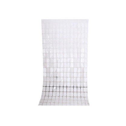 Rectangle Tinsel Curtain Shimmer Wall Backdrop 2M Length Party Decoration Sequin - Rose Red