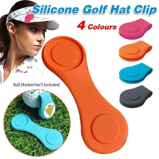 1Pc Silicone Golf Hat Clip Ball Marker Holder with Secure Attachment Design - Orange.