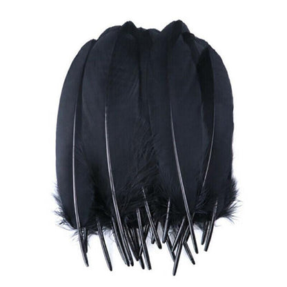 50X Craft Feathers Goose Feather Diy Art Party Decoration Wedding Dream Catcher - Black