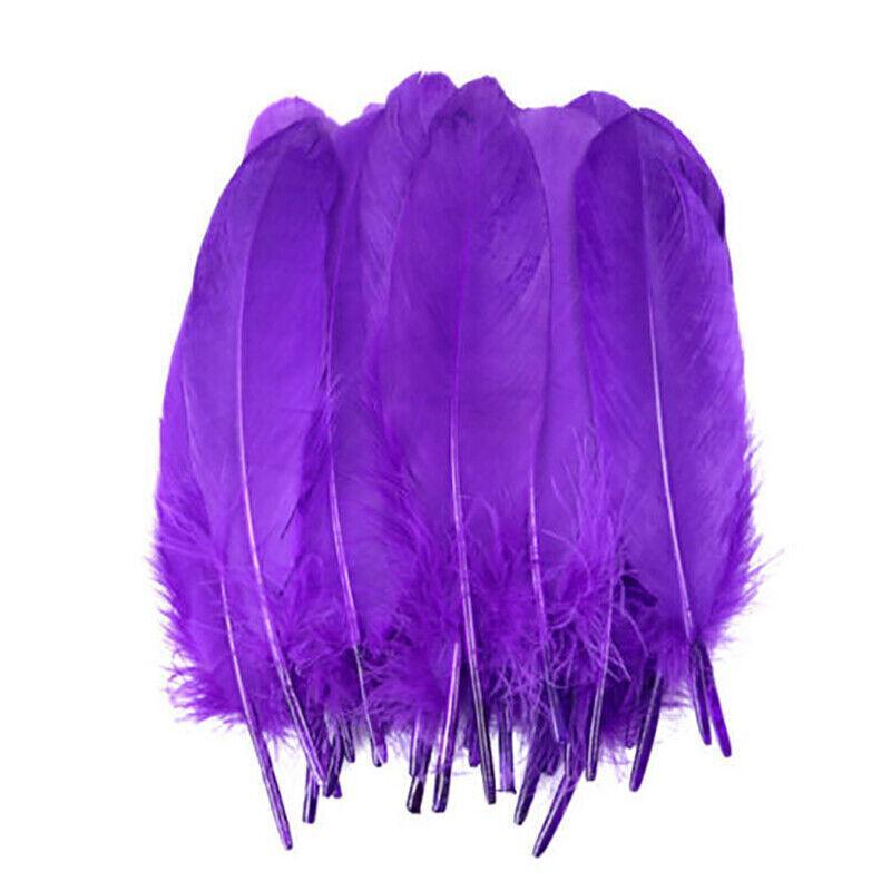 50X Craft Feathers Goose Feather Diy Art Party Decoration Wedding Dream Catcher - Black