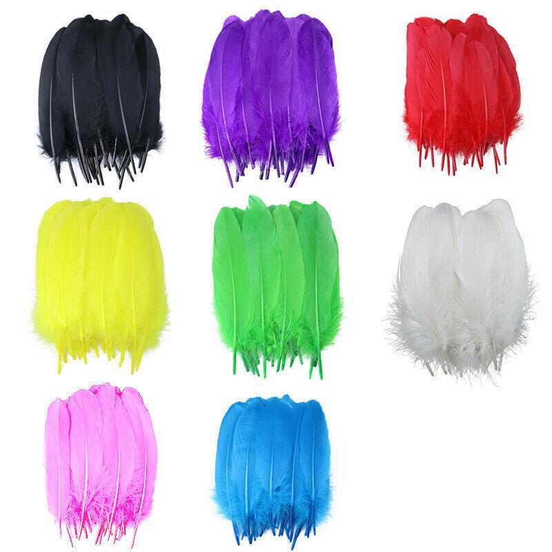 50X Craft Feathers Goose Feather Diy Art Party Decoration Wedding Dream Catcher - Purple