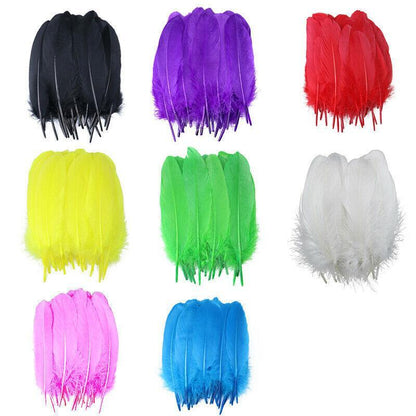 50X Craft Feathers Goose Feather Diy Art Party Decoration Wedding Dream Catcher - Purple