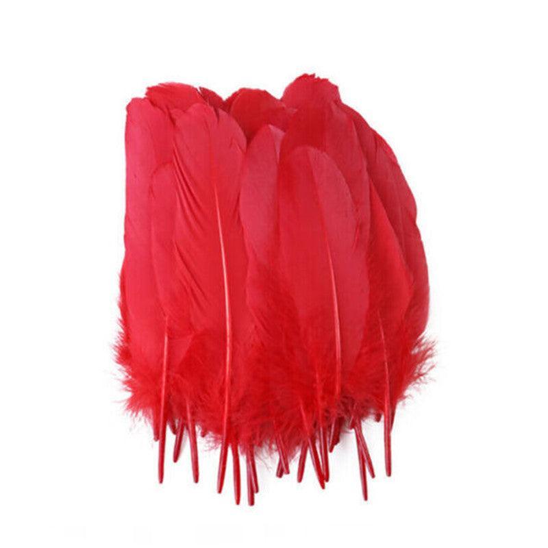 50X Craft Feathers Goose Feather Diy Art Party Decoration Wedding Dream Catcher - Purple