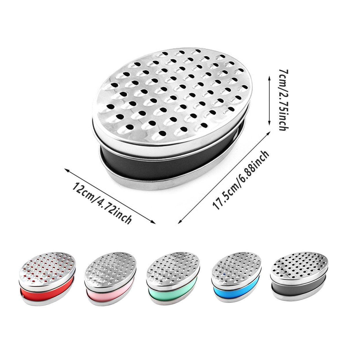 Stainless Steel Kitchen Cheese Grater with Container Storing Fruits Cheese Box - Green