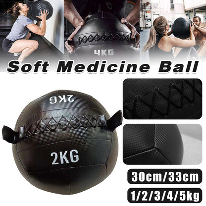 Non-Elastic Soft Squat Wall Ball for Solid Gravity and Balance Training Workouts - 2kg.