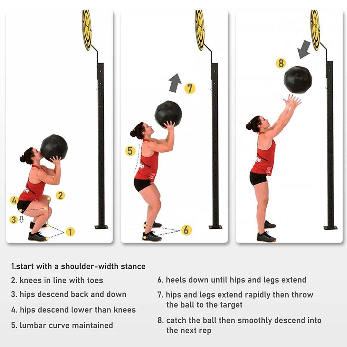 Non-Elastic Soft Squat Wall Ball for Solid Gravity and Balance Training Workouts - 2kg.