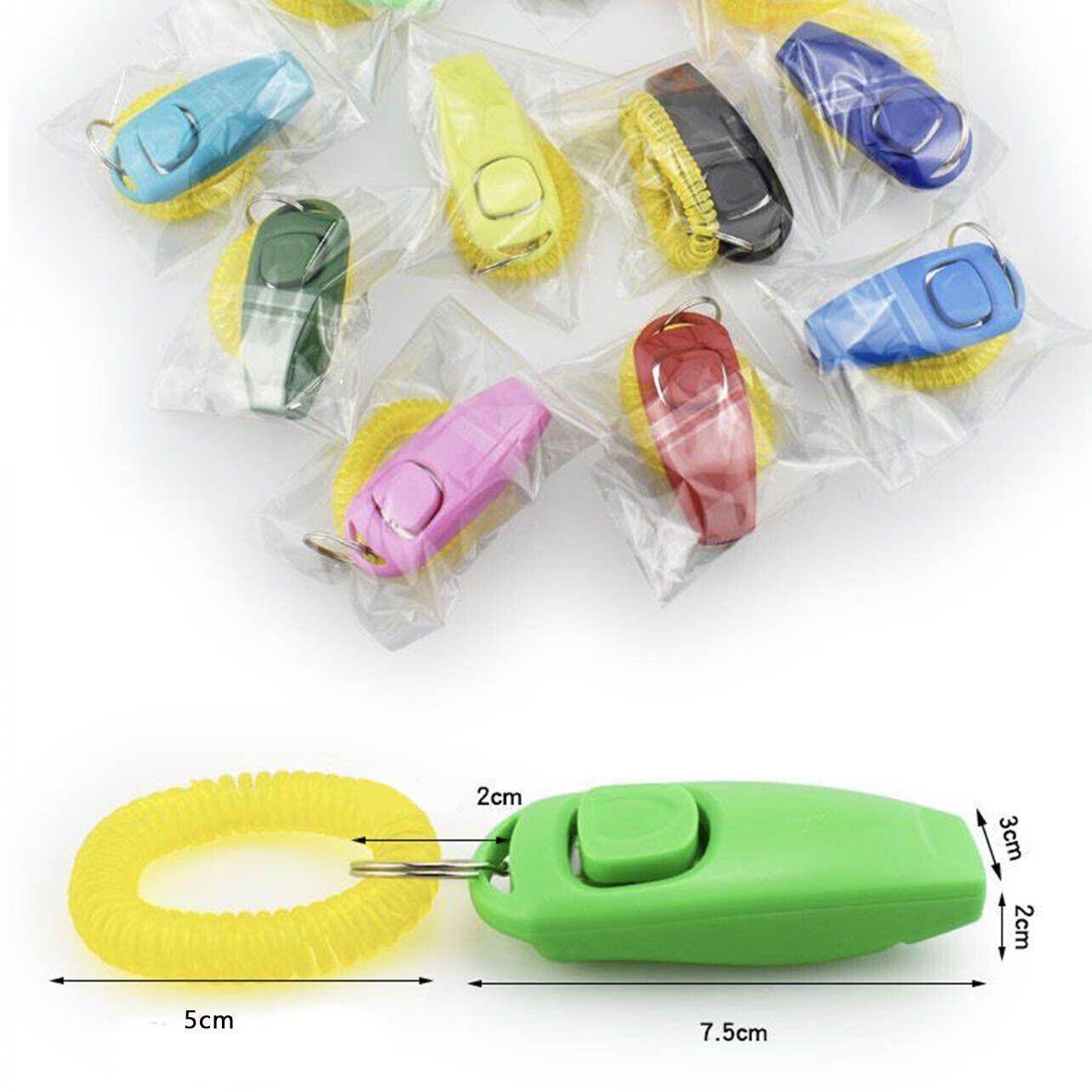 Dog Whistle and Clicker Set for Training Stop Barking Obedience Tool Combo - Green