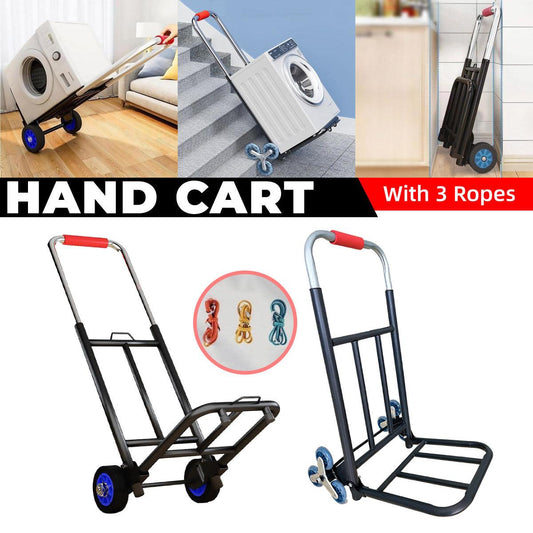 Folding Hand Trolley Heavy Duty Solid Wheel or Stair Climber Tri Wheel for Moving - Stair Climber.