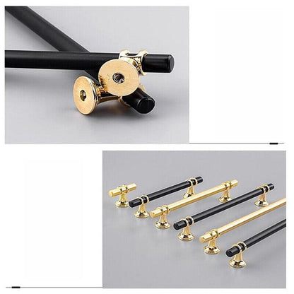 Black Gold Design Kitchen Cabinet Handles Drawer Bar Handle Pull 96 128 160 192 320MM - T Bar