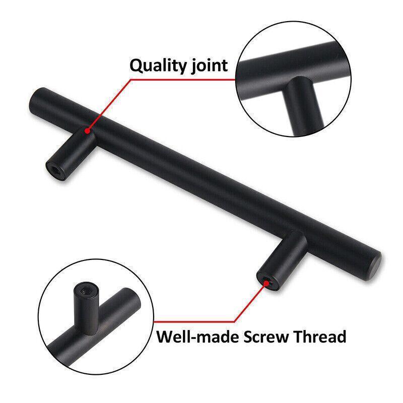 5pcs Silver Kitchen Cabinet Door Handles Stainless Steel Door Drawer Pull T Bar - 500mm/320mm
